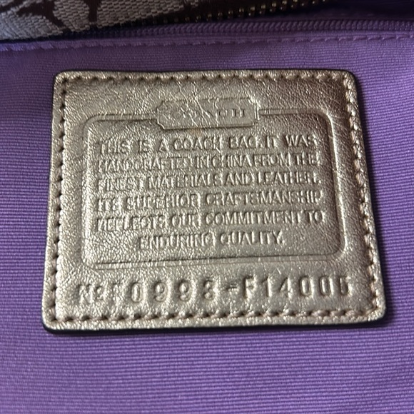 Coach Carly Patchwork Gold Shoulder Bag EUC - Picture 9 of 14